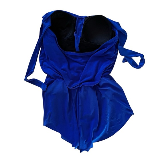 Women’s One Piece Blue Swimsuit Size Large - Picture 5 of 8